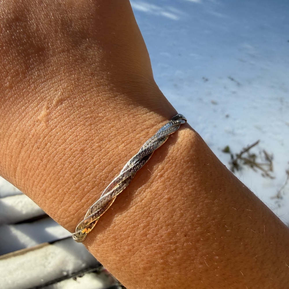 Vintage 925 Sterling Silver Braided Bracelet